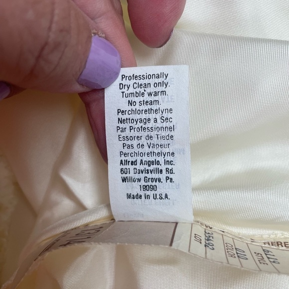 Alfred Angelo Ivory 1970s Wedding Dress Vintage 13 14 - Picture 4 of 16